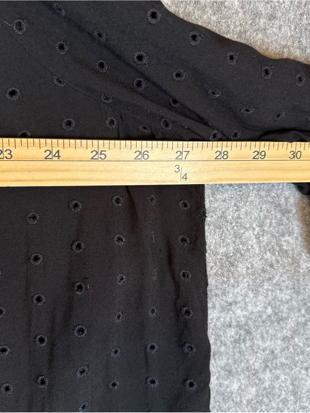 Torrid 3 (3X) Black Eyelet Babydoll Blouse 3/4 Sleeve Cotton/Rayon - Picture 9 of 12